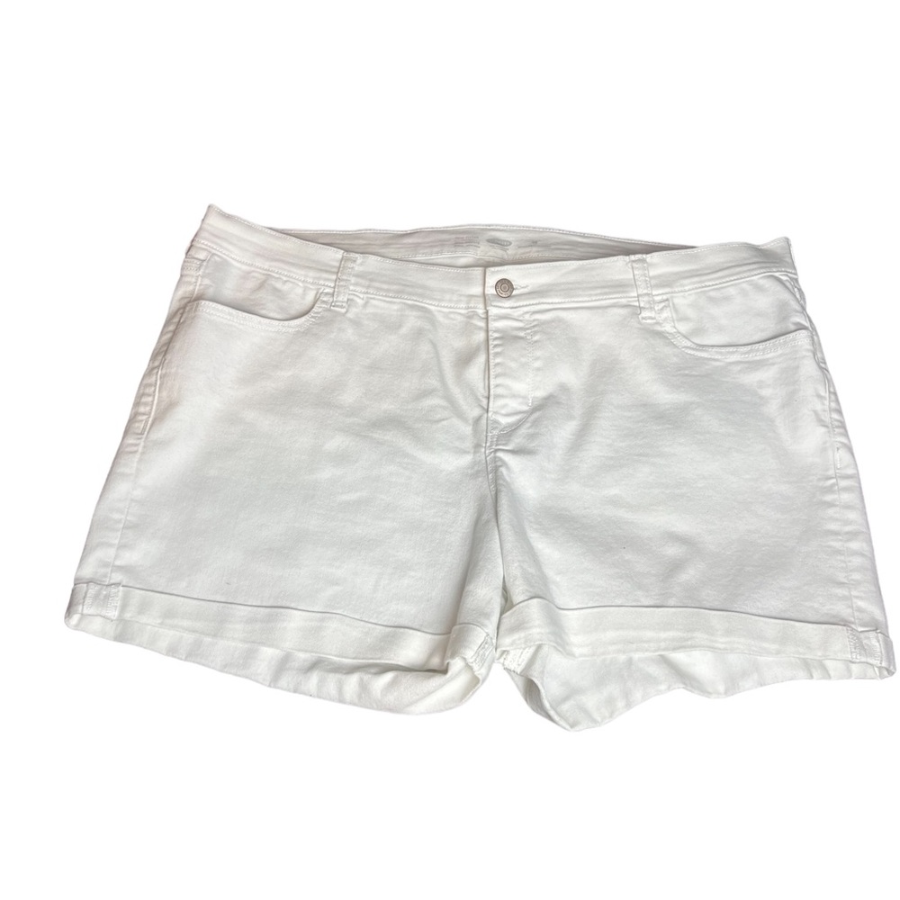 OLD NAVY Semi-Fitted White Denim Cuffed Shorts Women’s Size 18